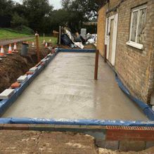 extension floor being laid